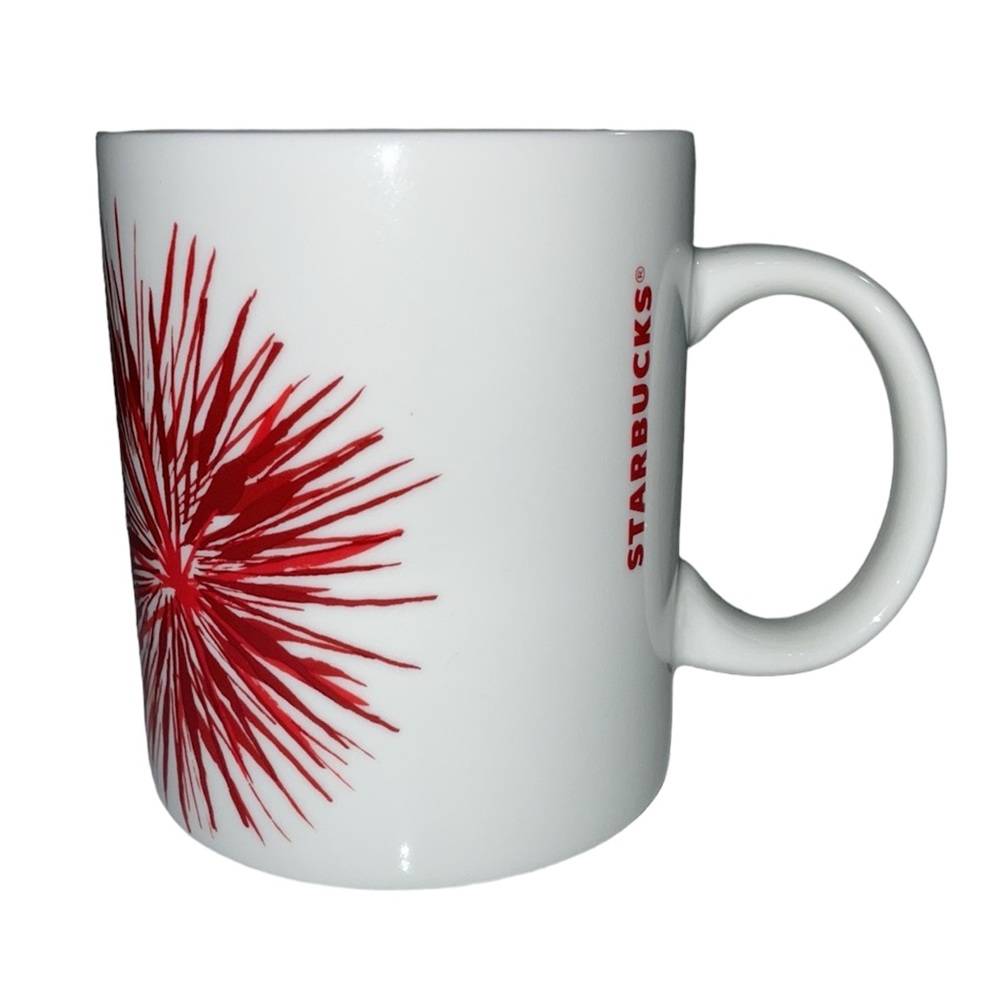 Starbucks red‎ burst 12 ounce mug from 2014.  EUC - excellent used condition